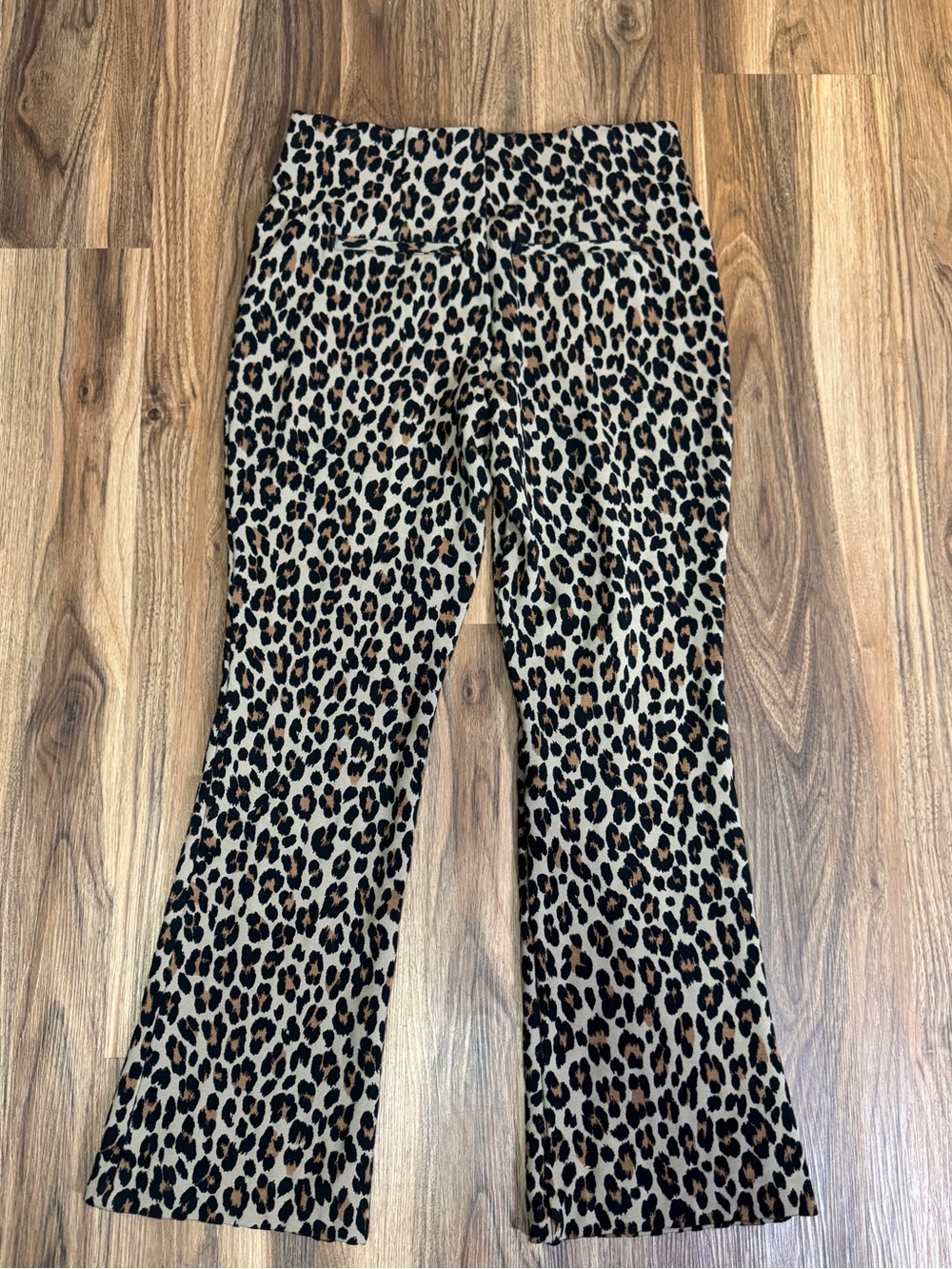 SPANX High Rise Leopard Print Women's Ponte Trousers Flared Sz. XLP - Picture 6 of 10